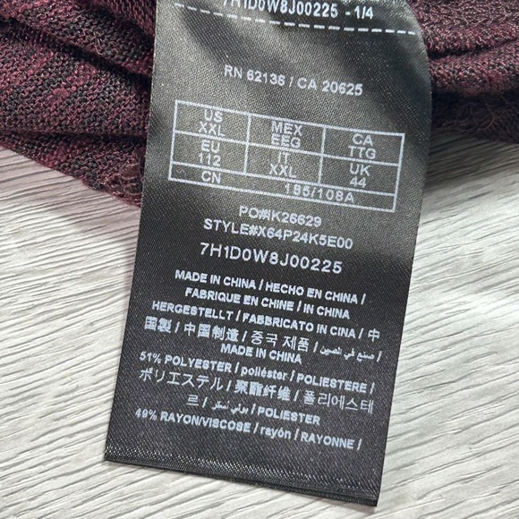 NEW Guess Henley Shirt Mens 2XL Red Marled Short Sleeve Pocket Tee Soft Casual - Picture 9 of 10